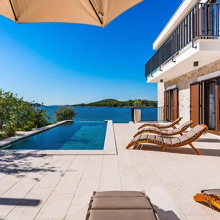 Seafront Draga With Heated Infinity Pool Villa